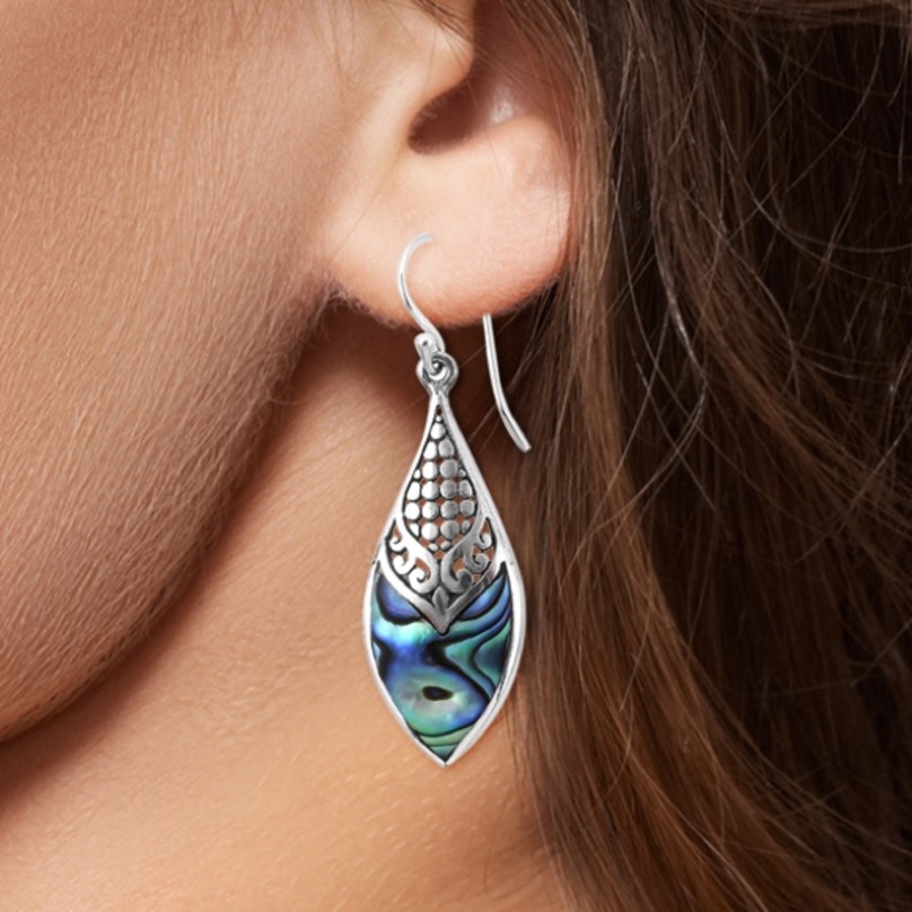 Abalone Drop Earrings - Picture 3 of 5